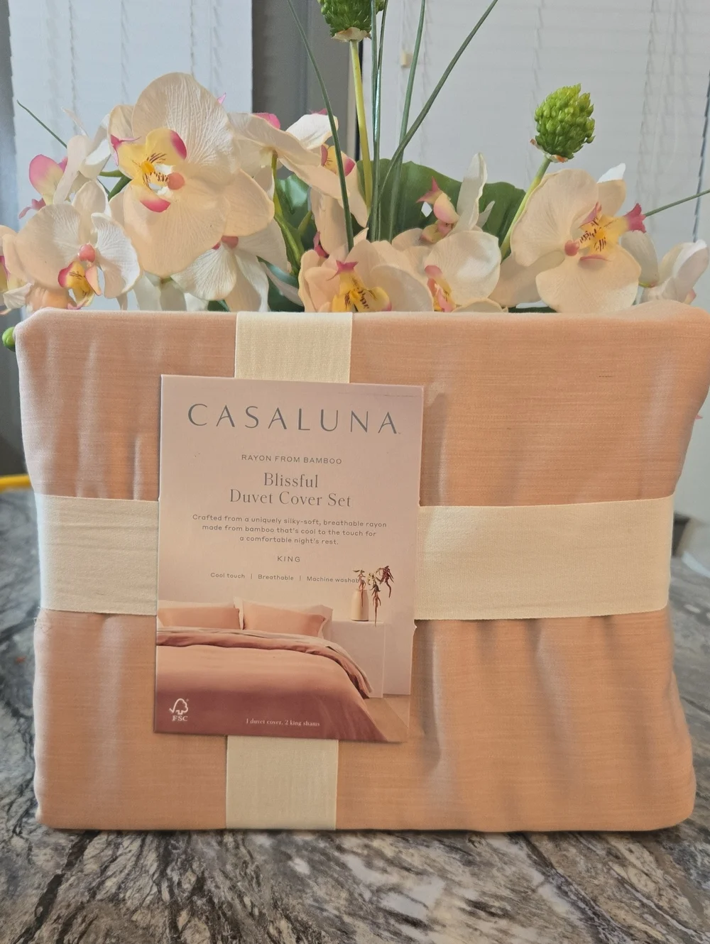 Casaluna Blissful Duvet Cover Set - Peach Pink